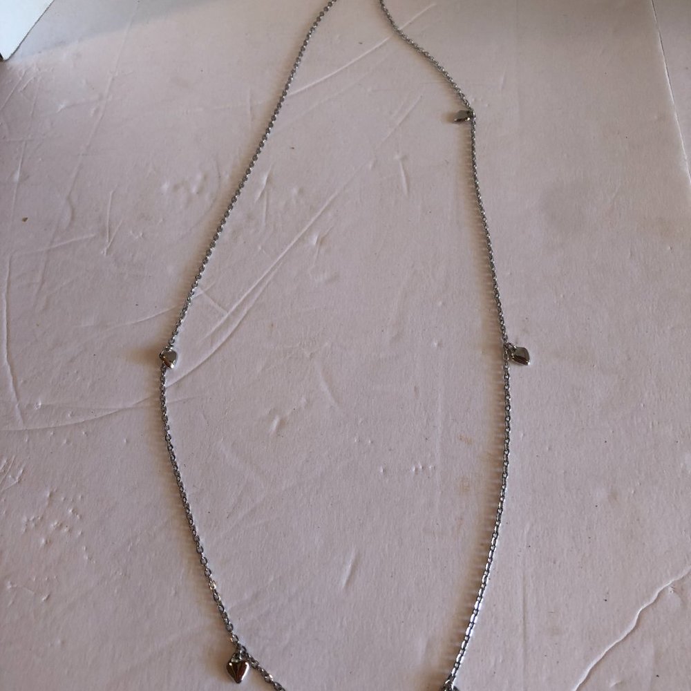 Sarah Coventry Coy Cov Party Hearts Silver Tone Necklace #F31